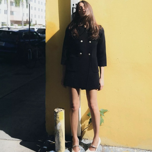 Zara Double Breasted Knit Coat - Picture 4 of 8